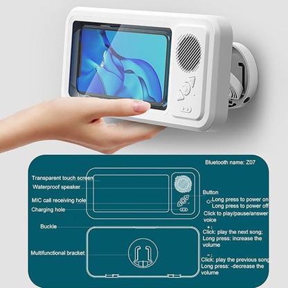 Shower Phone Holder with Bluetooth Speaker